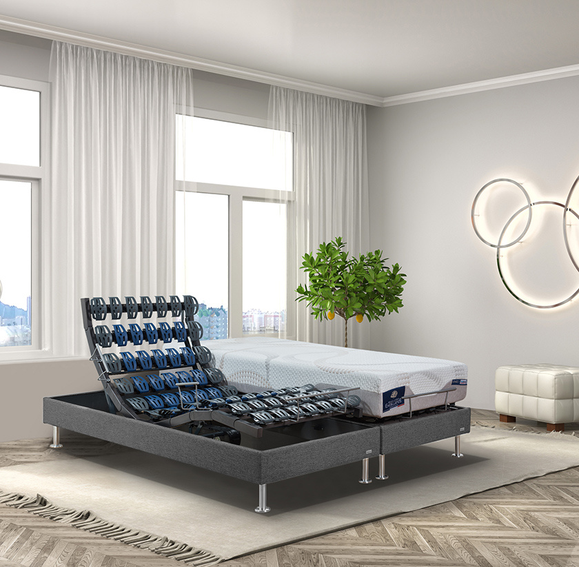 • Sommier relaxation à plots 4 moteurs FELICITY tapissier déco  • Sommier relaxation à plots 4 moteurs FELICITY tapissier déco