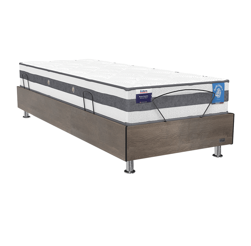 Lit électrique bois décor solo SERENITY + CELESTE
