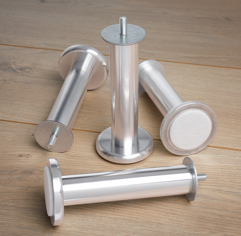 Jeu de 4 pieds en aluminium Jeu de 4 pieds en aluminium