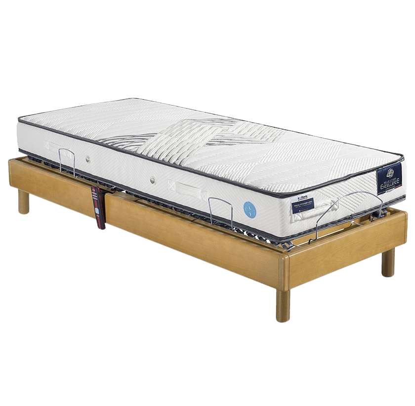 Lit électrique solo massif 2 moteurs HARMONIE + VITAFORM® latex