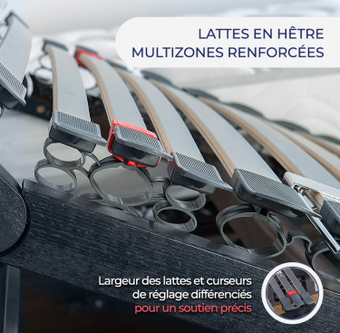Lit électrique massif 2 moteurs HARMONIE + LUNIS