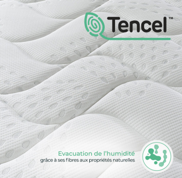 Sommier électrique bois massif ZENEO + Matelas 100% latex LUNIS